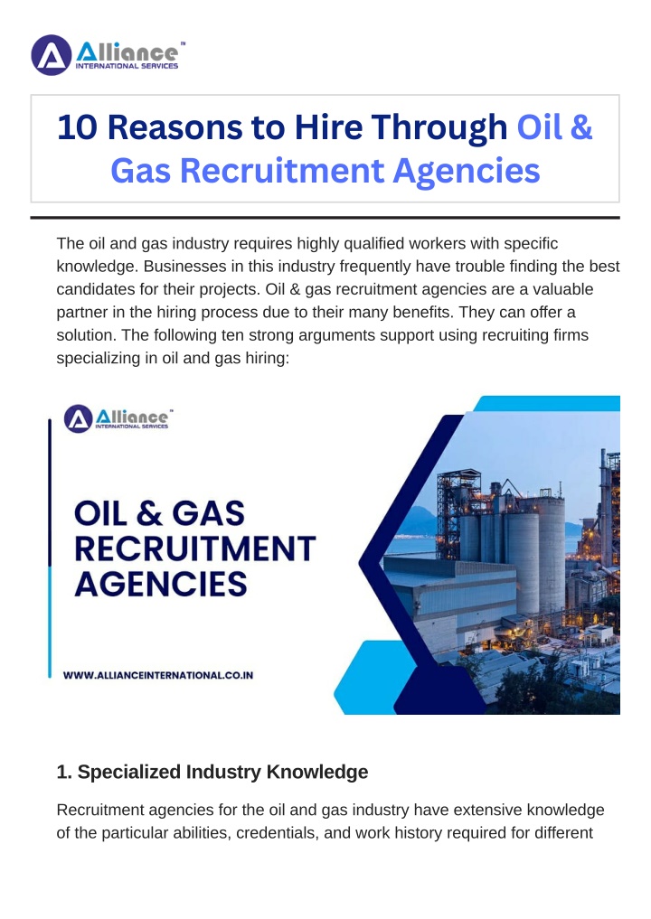 10 reasons to hire through oil gas recruitment n.w