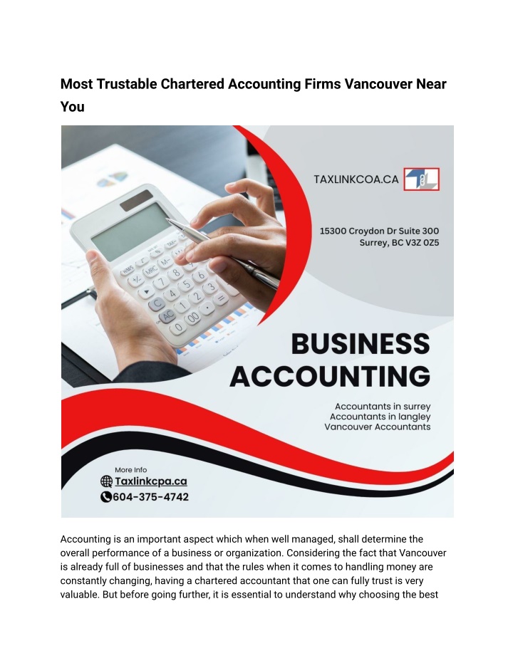 most trustable chartered accounting firms n.w