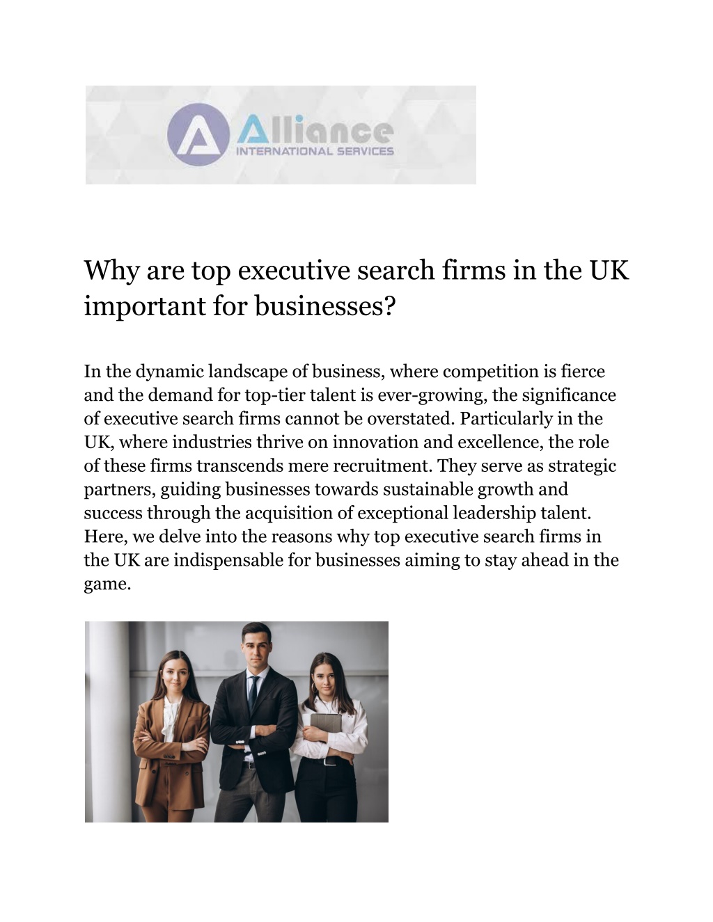 why are top executive search firms l.w
