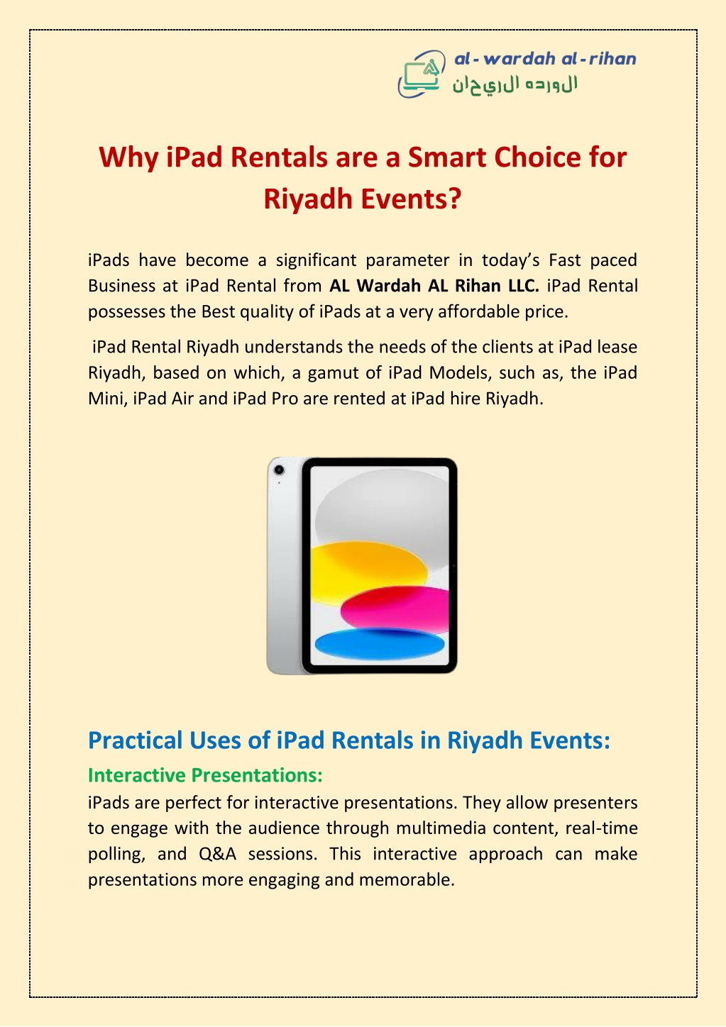 why ipad rentals are a smart choice for riyadh l.w