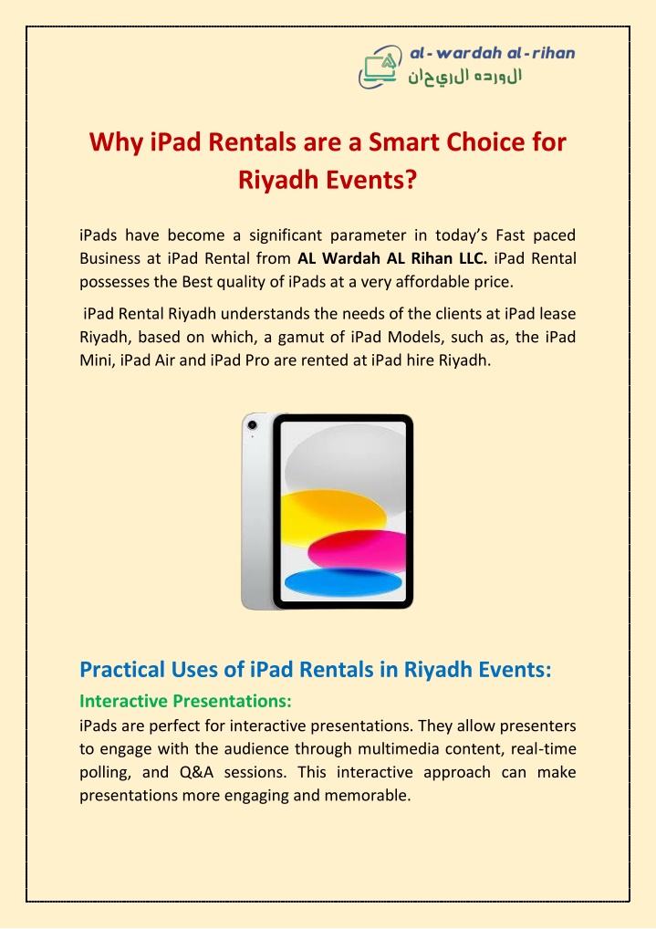 why ipad rentals are a smart choice for riyadh n.w
