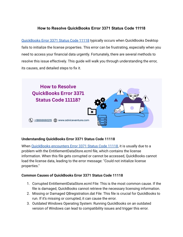 how to resolve quickbooks error 3371 status code n.w