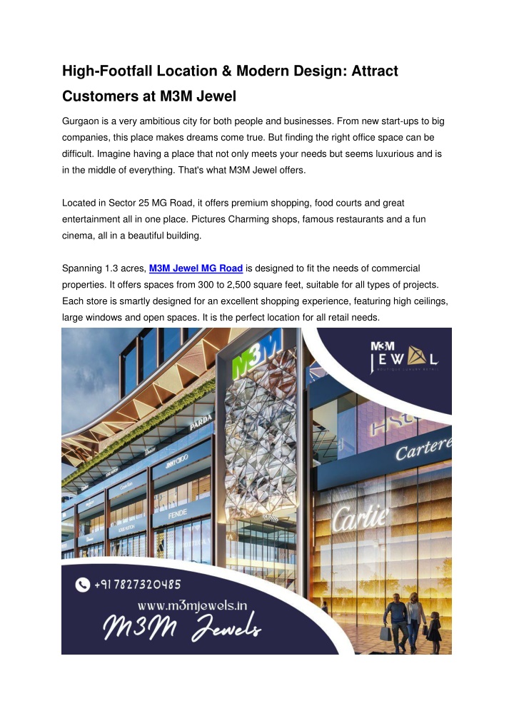 high footfall location modern design attract n.w