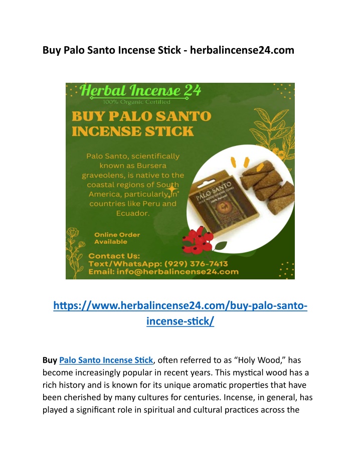 buy palo santo incense stick herbalincense24 com n.w