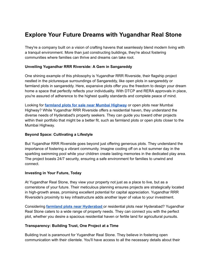 explore your future dreams with yugandhar real n.w