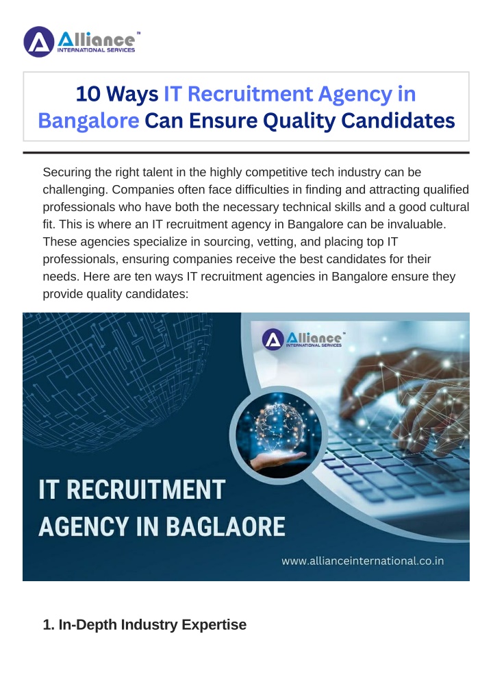 10 ways it recruitment agency in bangalore n.w