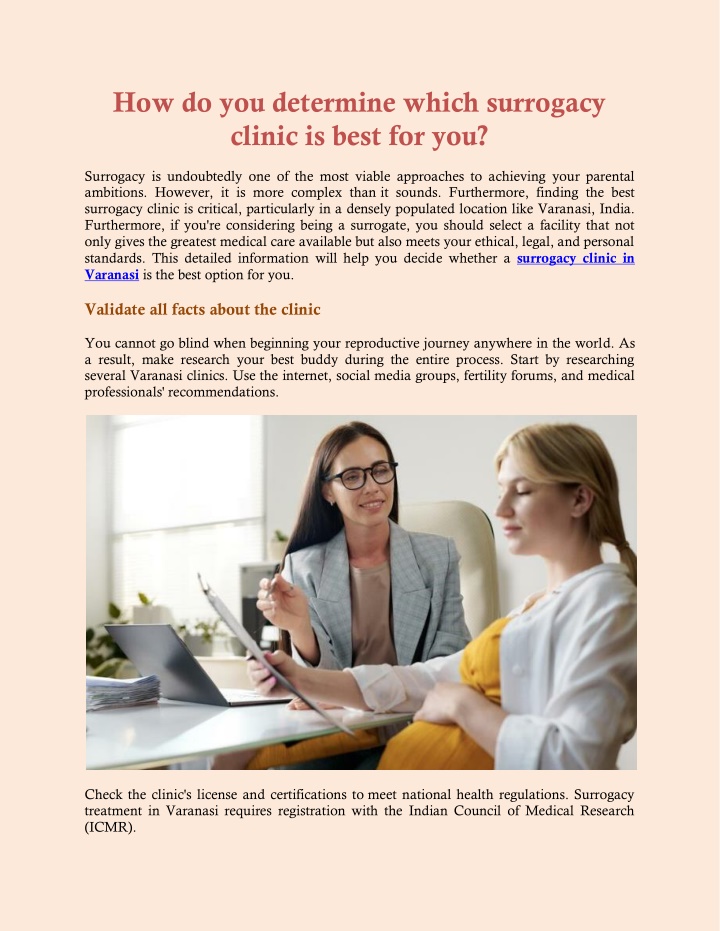 how do you determine which surrogacy clinic n.w