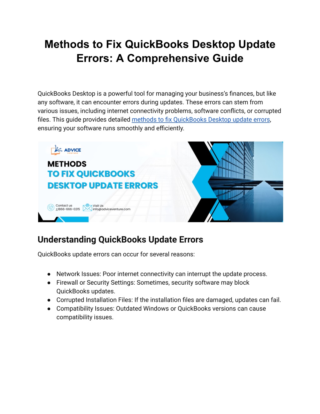 methods to fix quickbooks desktop update errors l.w