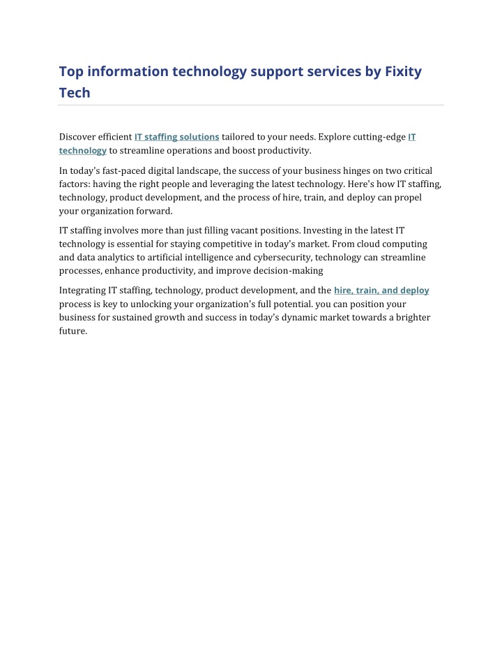 top information technology support services n.w
