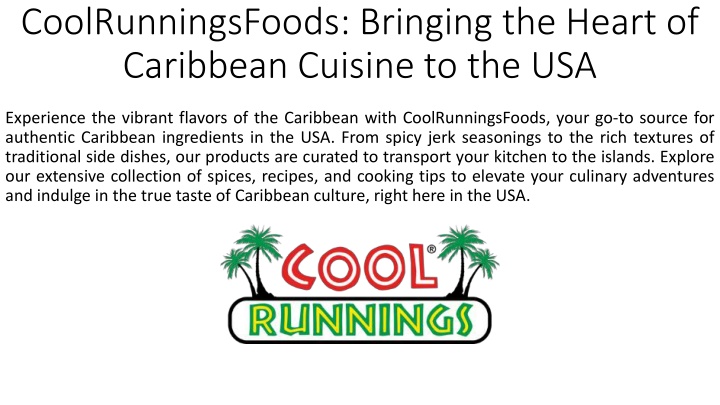 CoolRunningsFoods_Bringing the Heart of Caribbean Cuisine to the USA