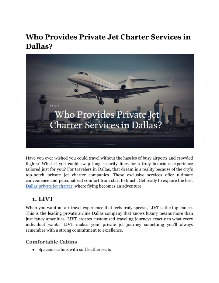 who provides private jet charter services n.w