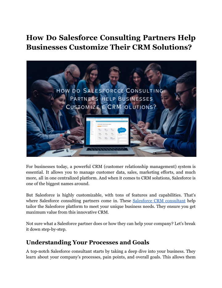 how do salesforce consulting partners help n.w