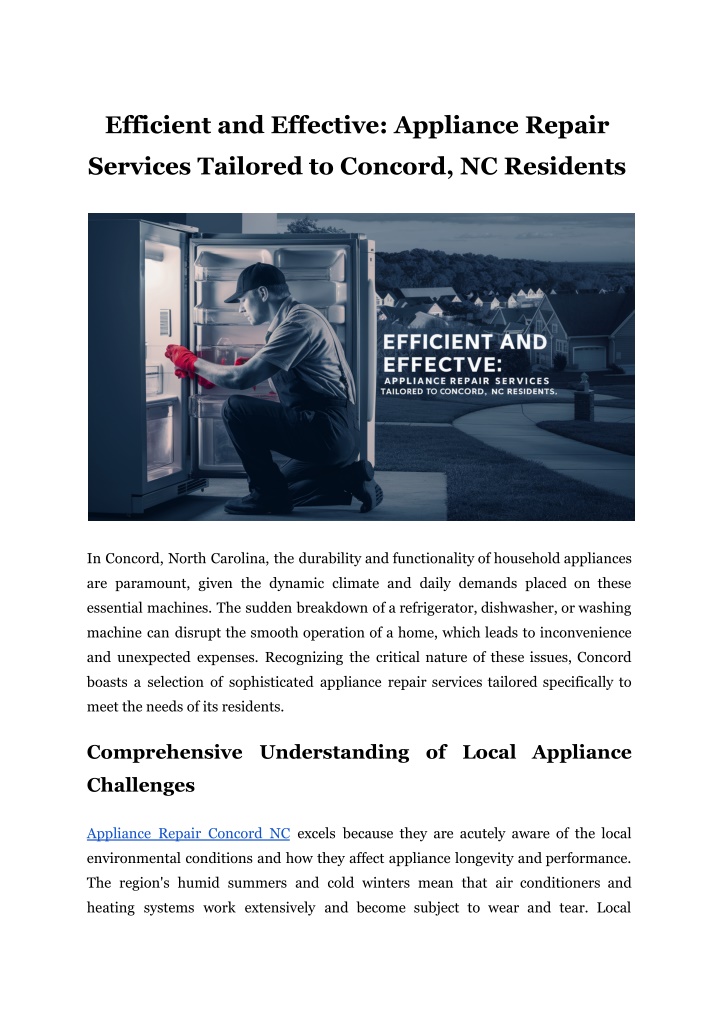 efficient and effective appliance repair n.w