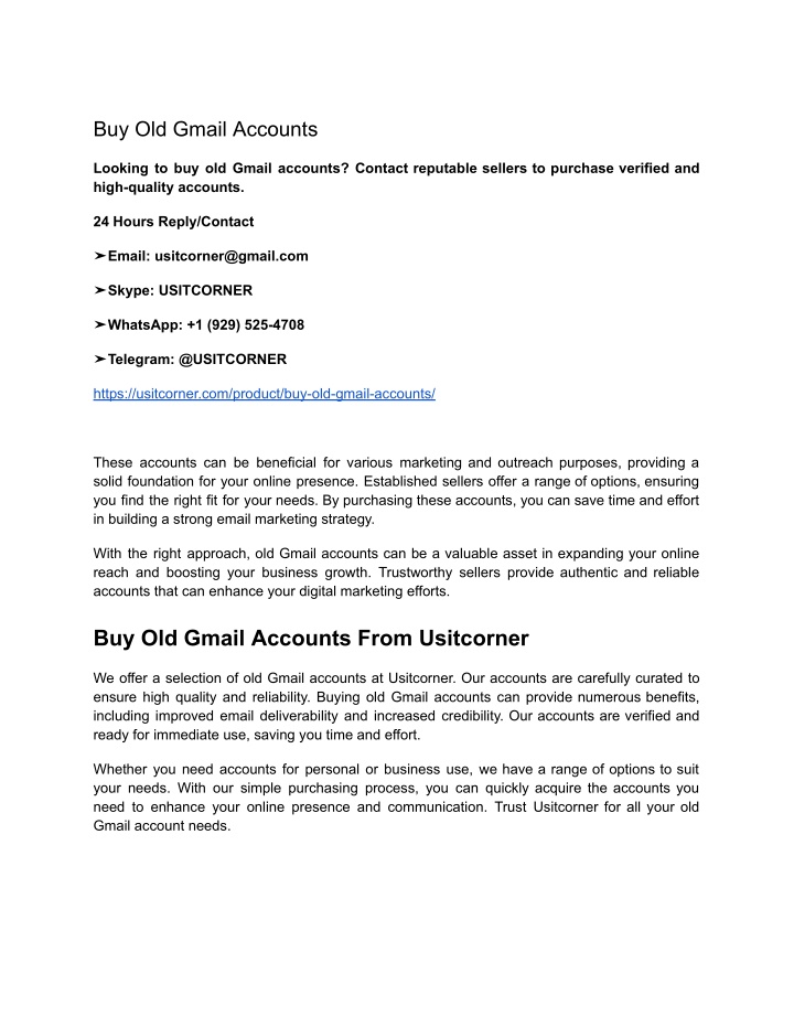 buy old gmail accounts n.w