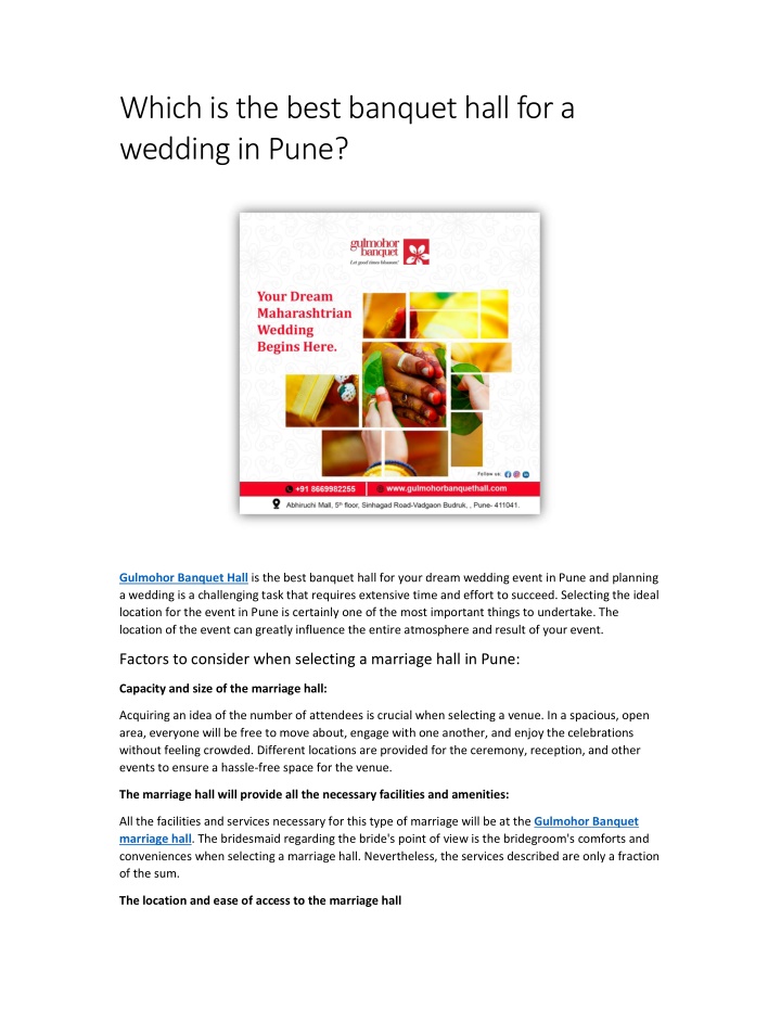 which is the best banquet hall for a wedding n.w