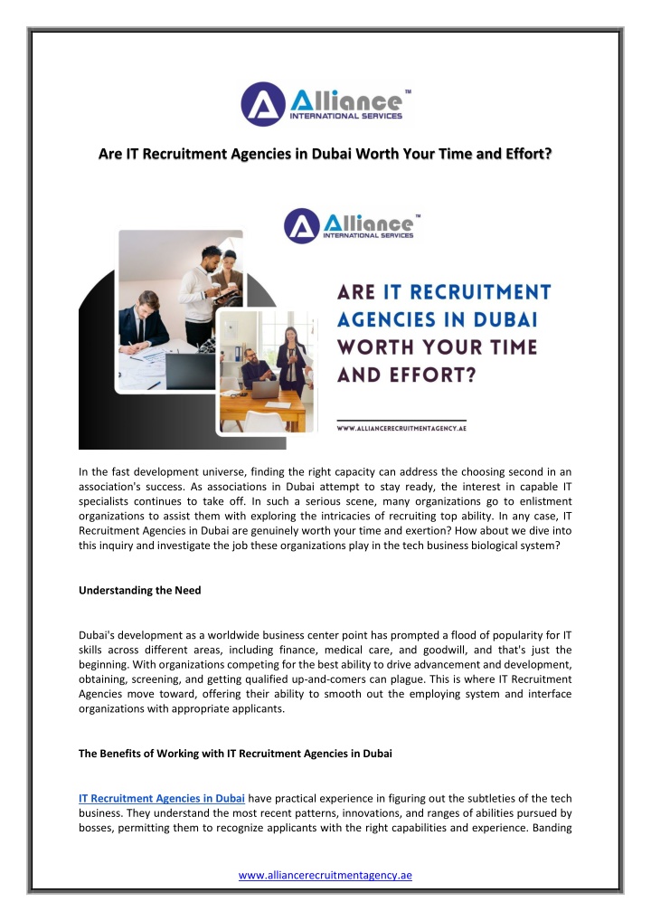 are it recruitment agencies in dubai worth your n.w