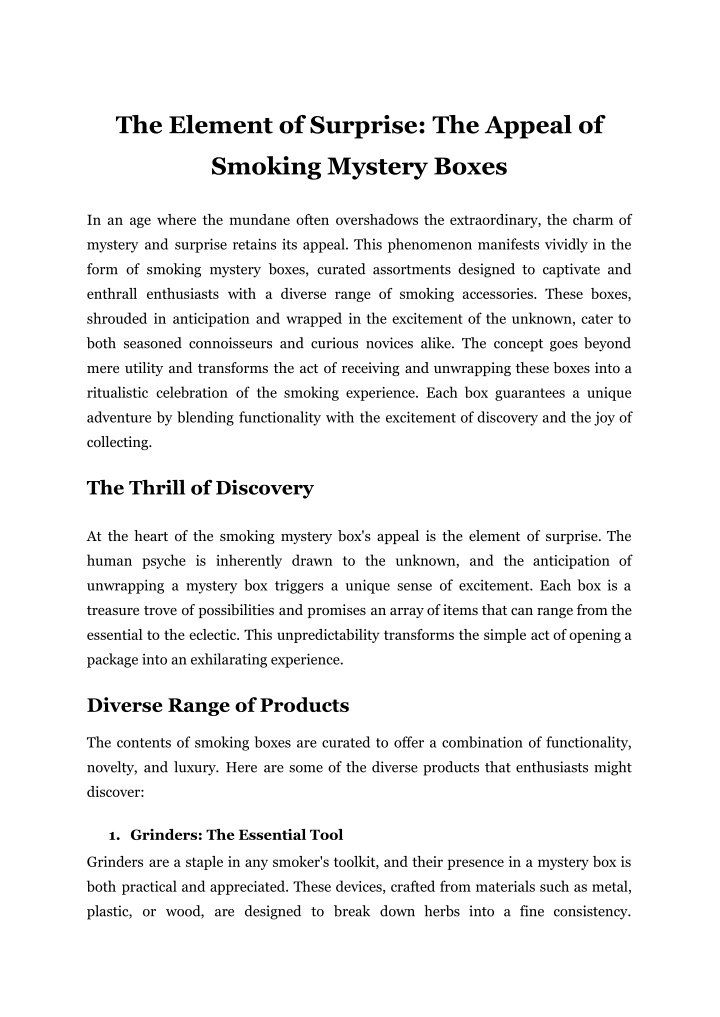 the element of surprise the appeal of n.w