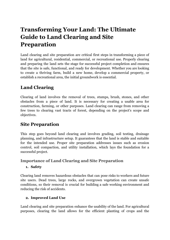 transforming your land the ultimate guide to land n.w
