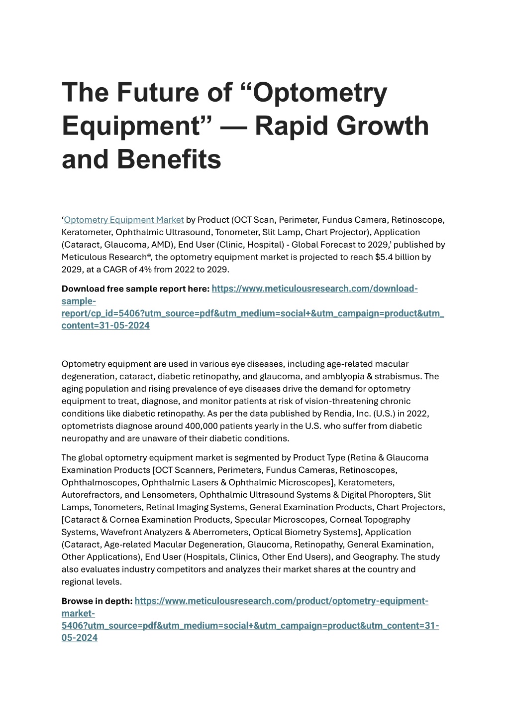 the future of optometry equipment rapid growth l.w