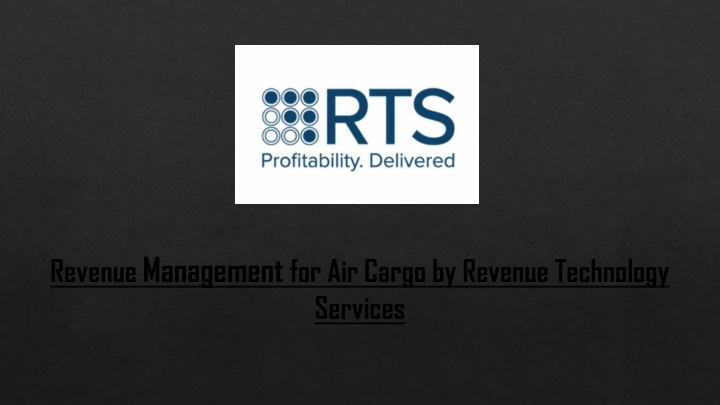 revenue management for air cargo by revenue n.w