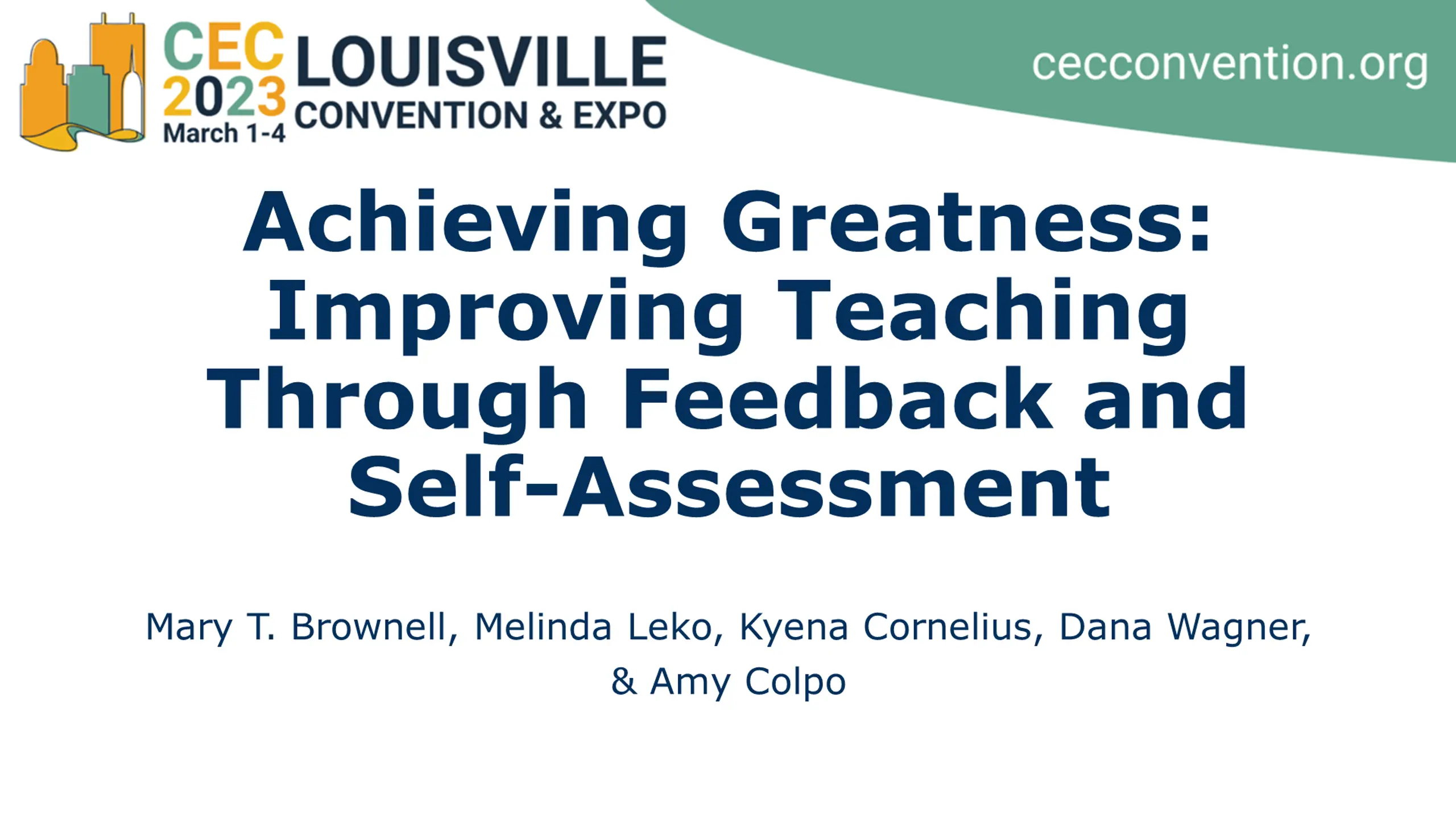 Achieving Greatness: Improving Teaching Through Feedback and Self-Assessment