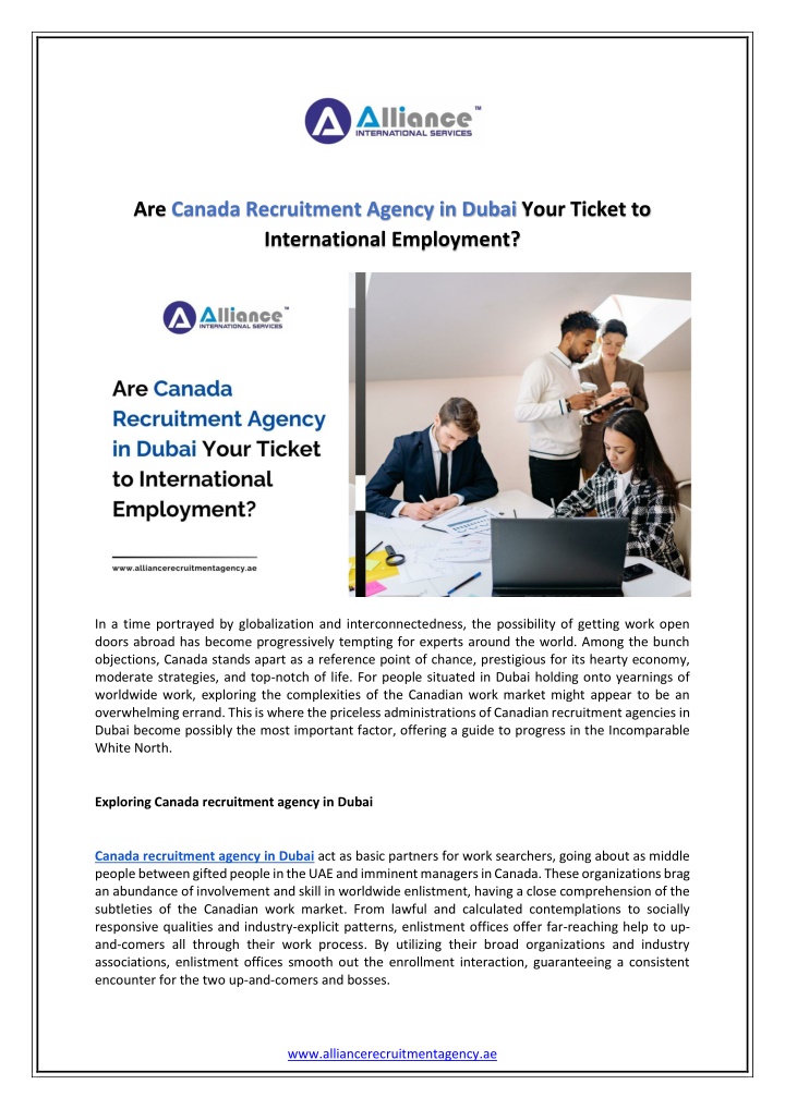 are canada recruitment agency in dubai your n.w