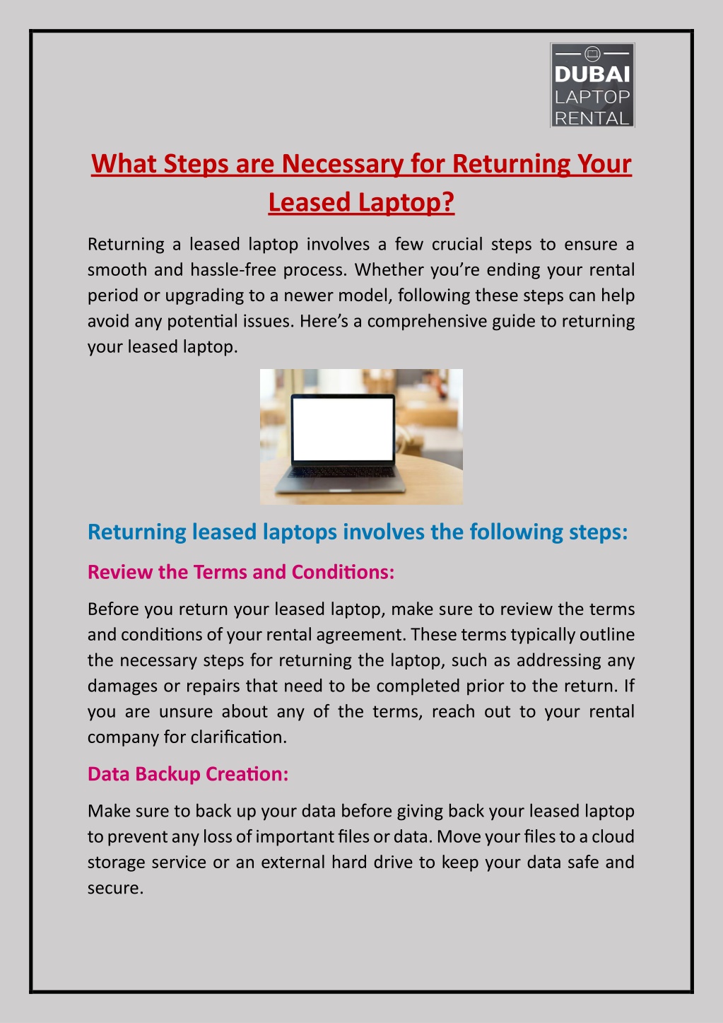 what steps are necessary for returning your l.w