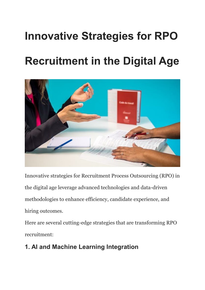 innovative strategies for rpo n.w