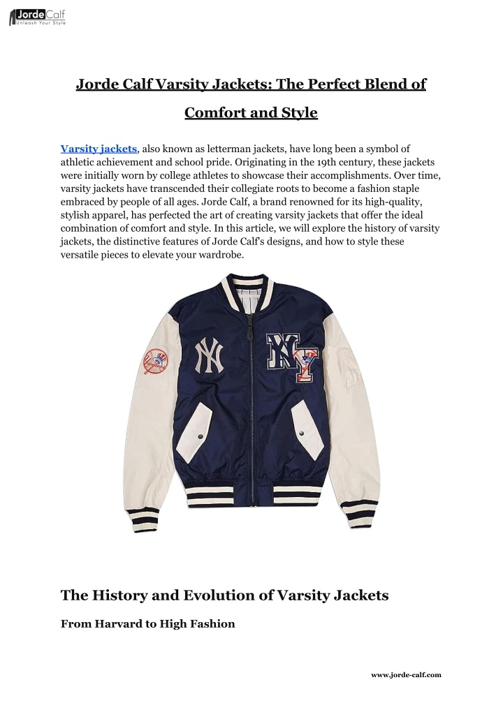 jorde calf varsity jackets the perfect blend of n.w