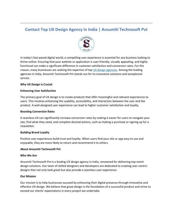 contact top ux design agency in india ansumiti n.w