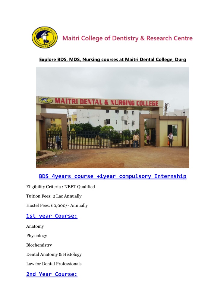 explore bds mds nursing courses at maitri dental n.w