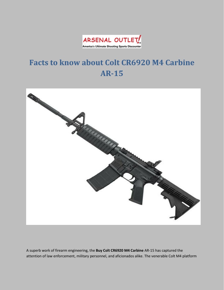 facts to know about colt cr6920 m4 carbine ar 15 n.w