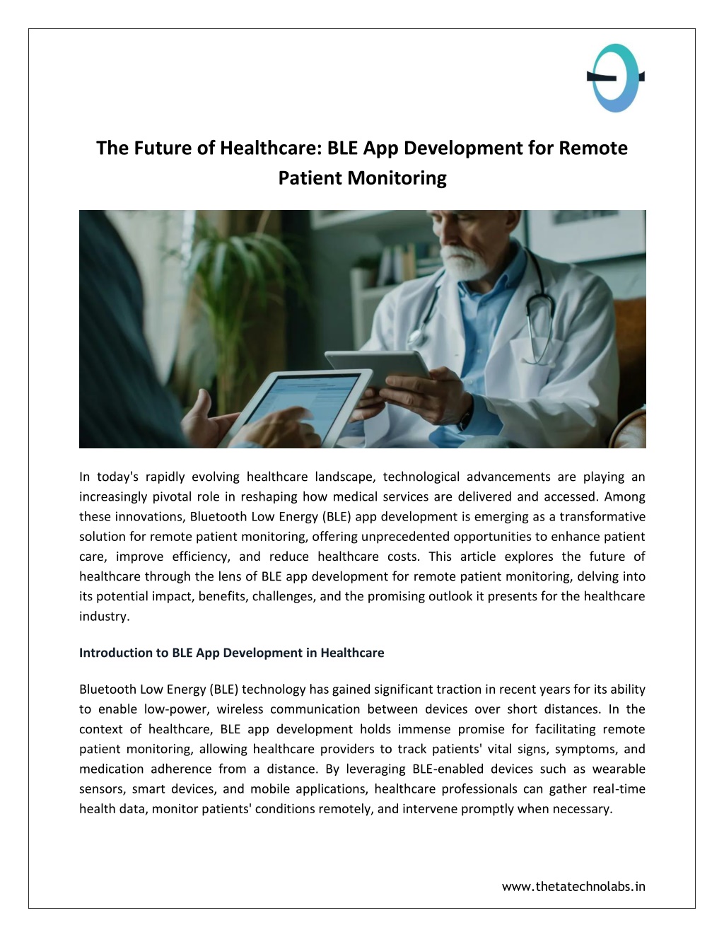 the future of healthcare ble app development l.w