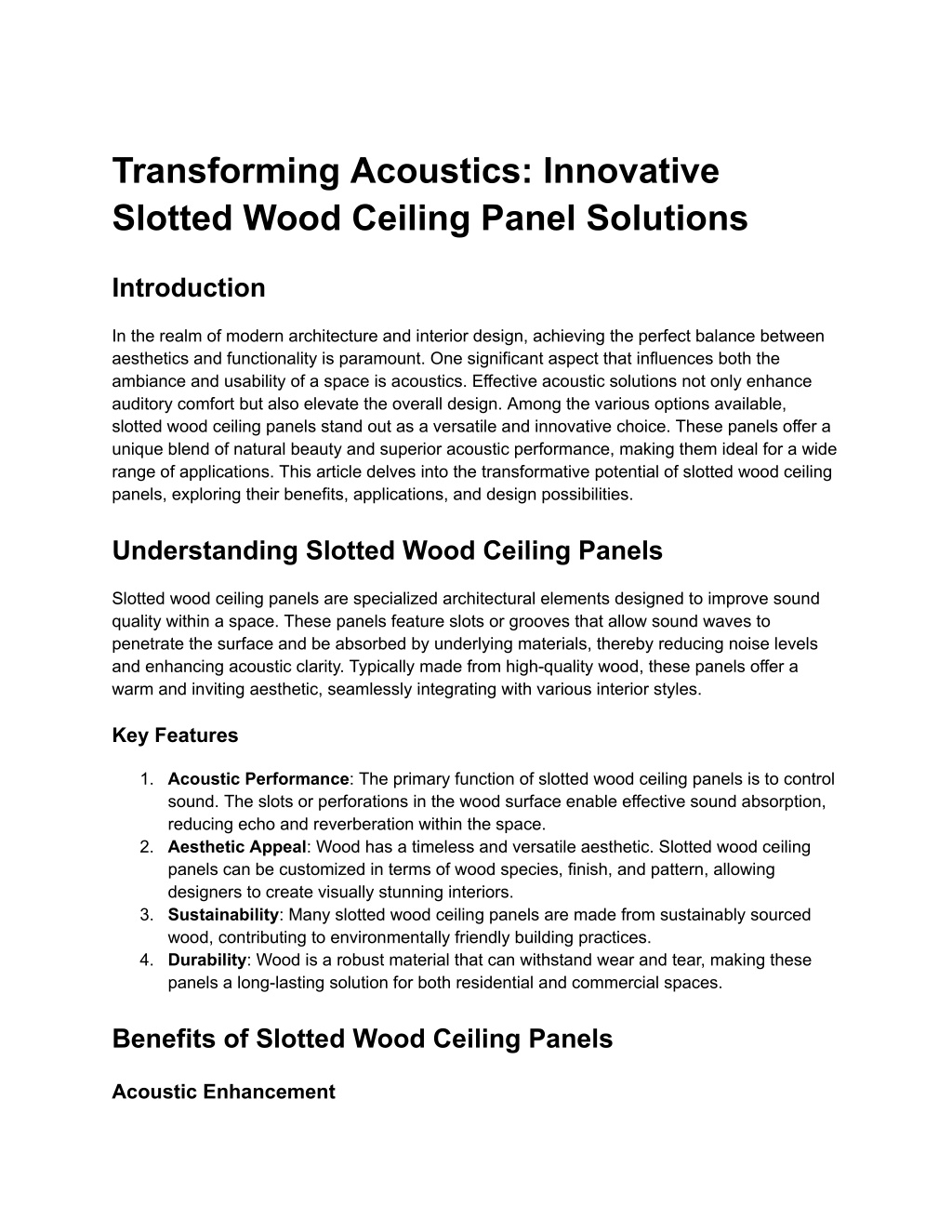 transforming acoustics innovative slotted wood l.w