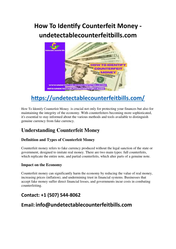 how to identify counterfeit money n.w