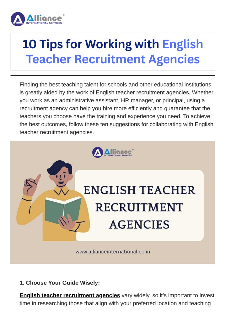 10 tips for working with english teacher n.w