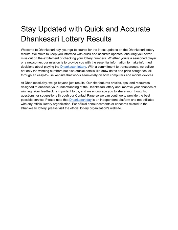 stay updated with quick and accurate dhankesari n.w