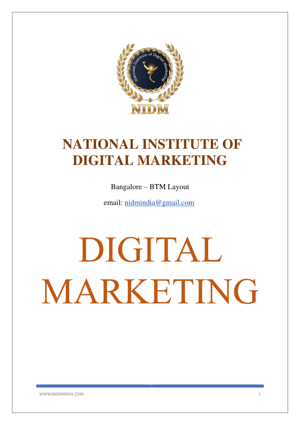 national institute of digital marketing l.w