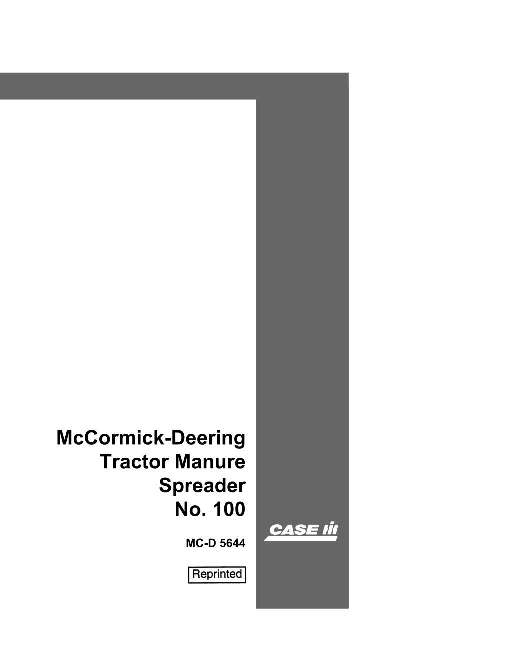 mccormick deering tractor manure l.w