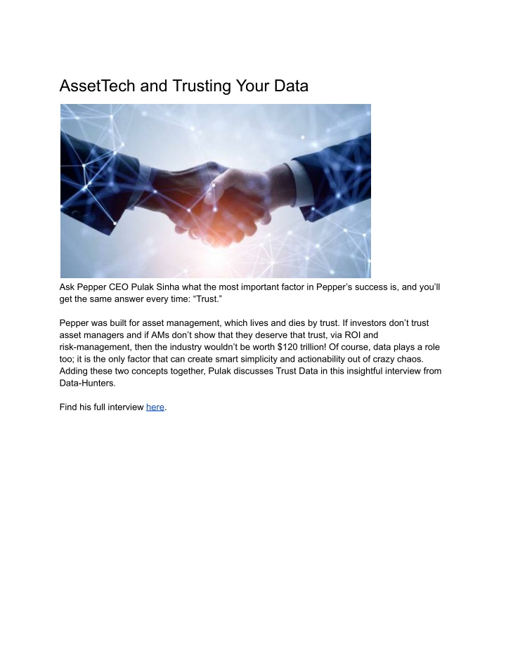 assettech and trusting your data n.w
