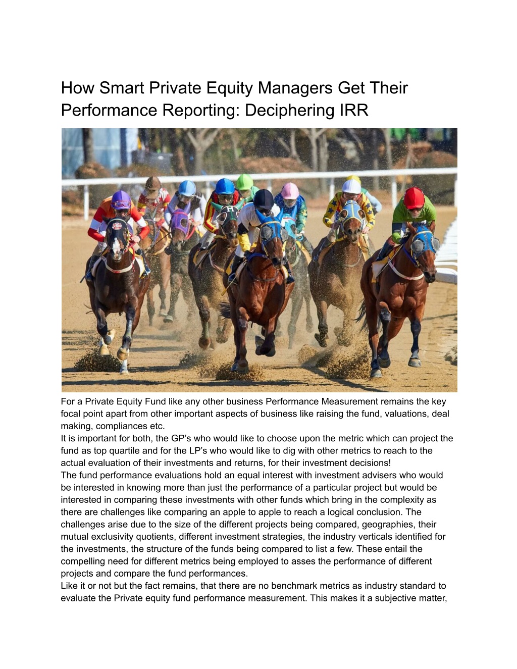 how smart private equity managers get their l.w