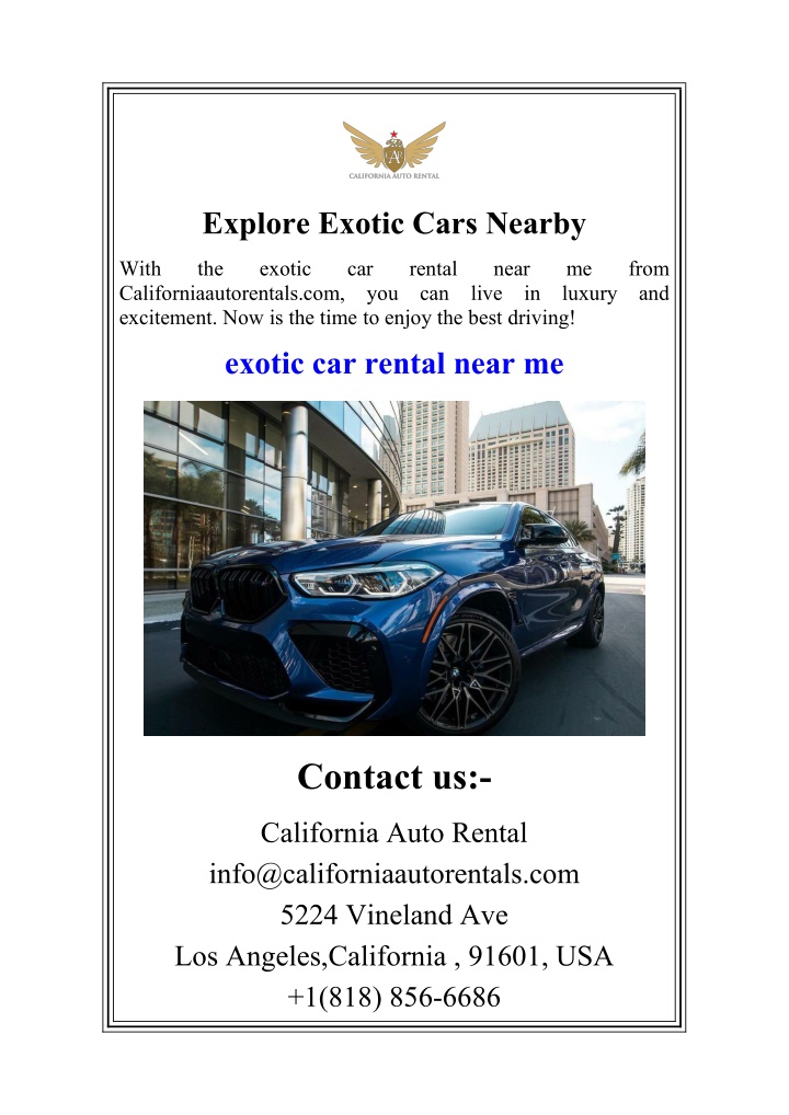explore exotic cars nearby n.w