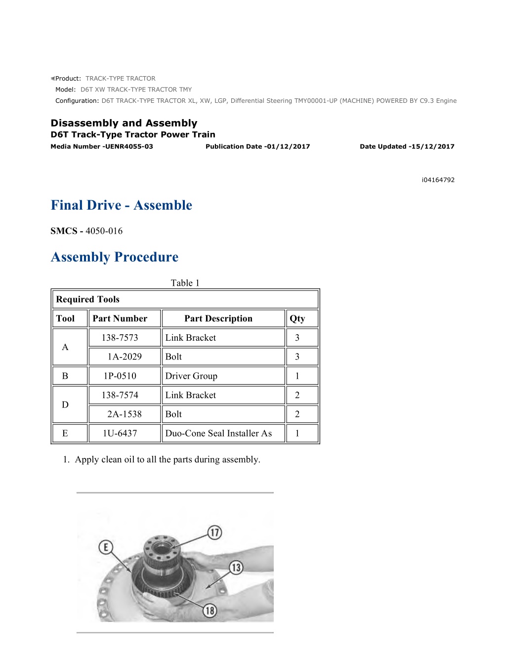 d6t track type tractor xl xw lgp differential l.w