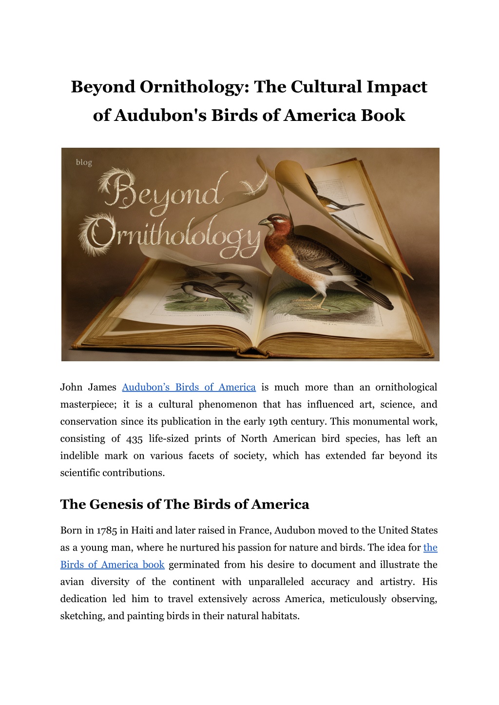 beyond ornithology the cultural impact l.w