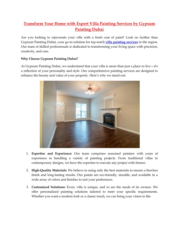 transform your home with expert villa painting n.w