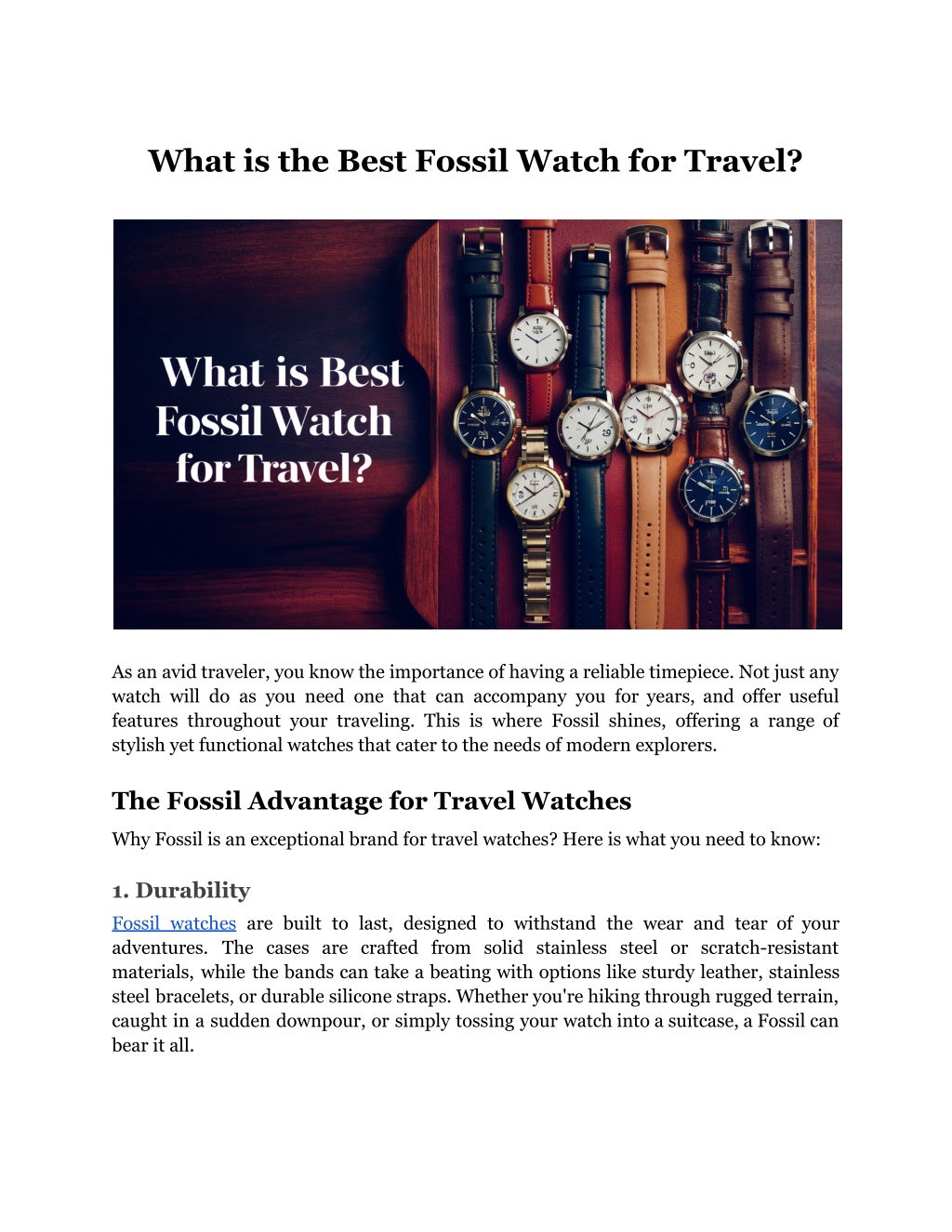 what is the best fossil watch for travel l.w