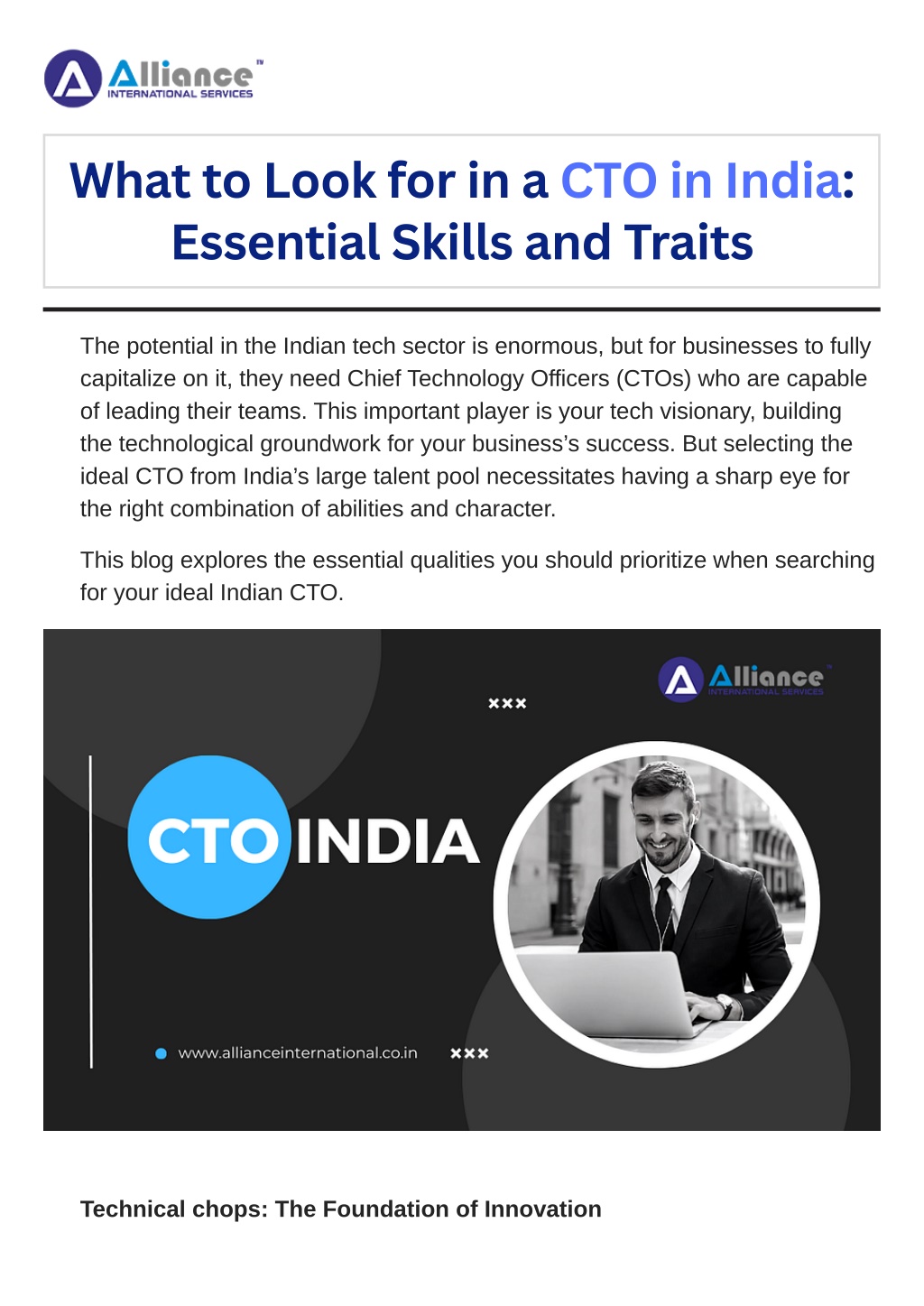 what to look for in a cto in india essential l.w