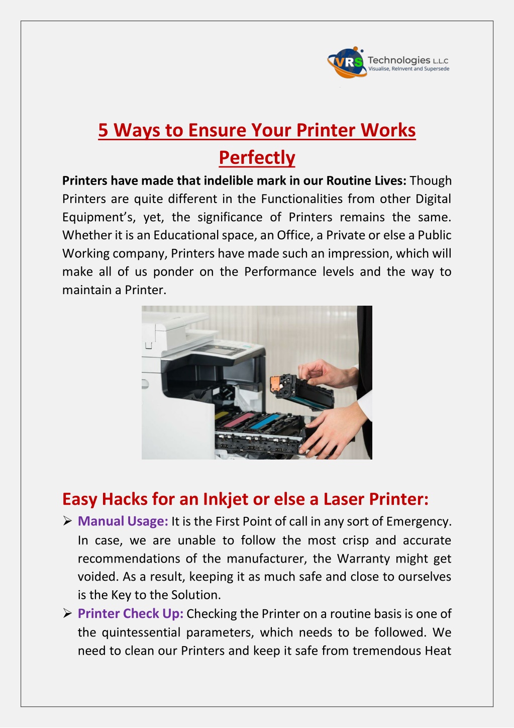 5 ways to ensure your printer works perfectly l.w