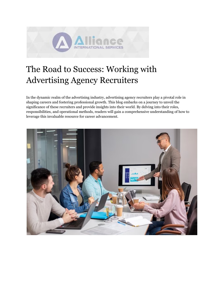 the road to success working with advertising n.w