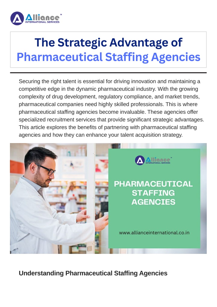 the strategic advantage of pharmaceutical n.w